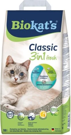 Biokat's Classic Fresh 3in1 - 18 L - Kattenbakvulling - Klontvormend - Lente Geur -Merkloos Winkel 637x1200