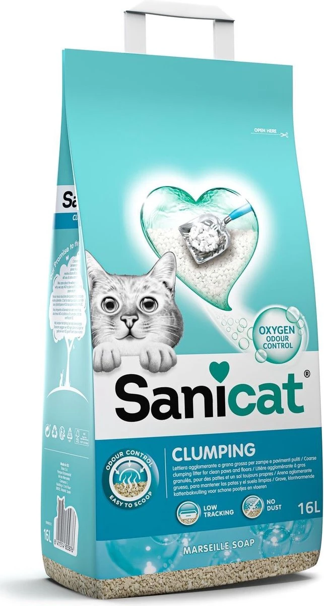 Sanicat Kattenbakvulling Marseille Soap 16 Liter 1 Sanicat Kattenbakvulling Marseille Soap 16 Liter