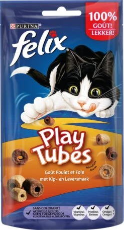 Felix PlayTubes - Kattensnacks - Kip & Lever - 8 X 50g -Merkloos Winkel 648x1200 2