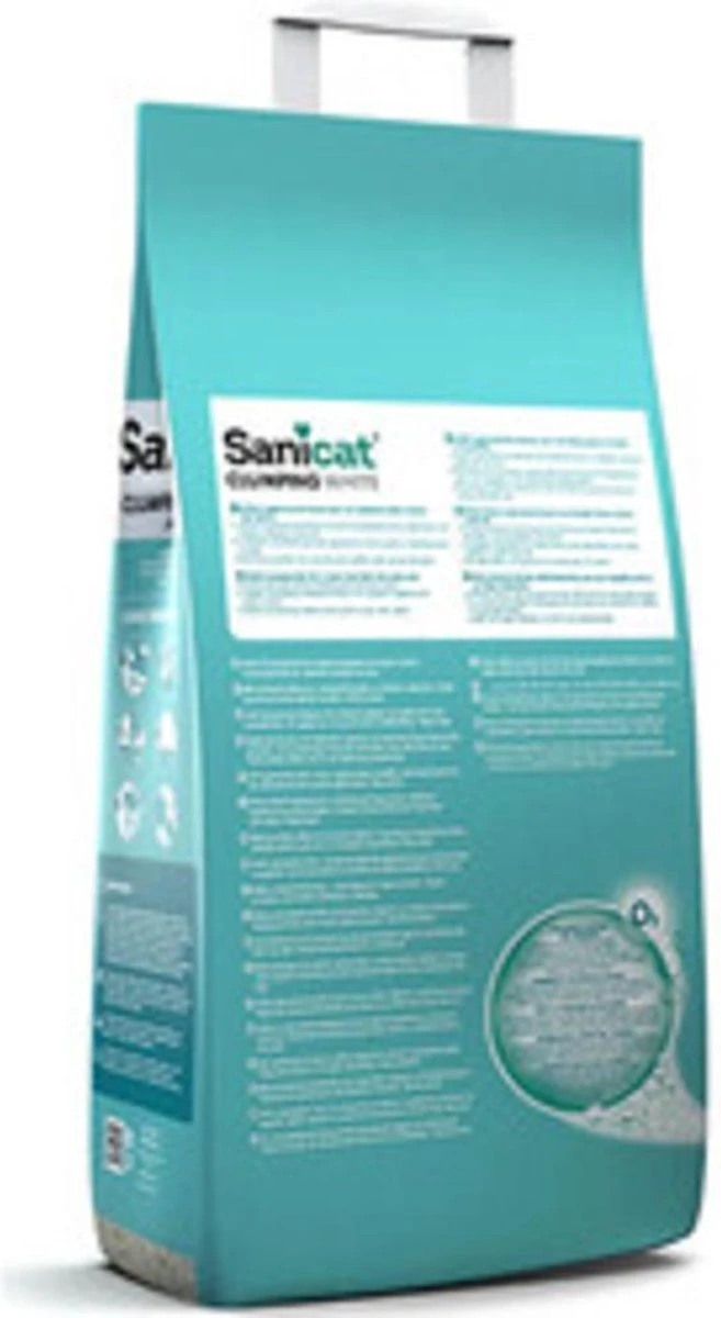 Sanicat Kattenbakvulling Clumping White Cotton Fresh 20 Liter 2 Sanicat Kattenbakvulling Clumping White Cotton Fresh 20 Liter - Afbeelding 2