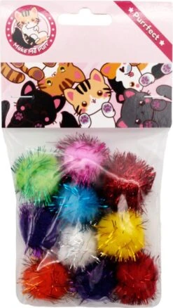 Make Me Purr Glitter Pompon Ballen (10 Stuks) - Kattenspeeltjes - Kattenspeelgoed - Speelgoed Voor Katten - Kat Speeltje Bal - Kitten Speeltjes Balletjes -Merkloos Winkel 677x1200 1