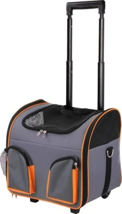 Pawise Luxe Katten En Honden Trolley Tot 7kg - Reismand – Grijs – Telescopisch Handvat – Met Doorkijkvensters En Opbergvakken – Optimale Ventilatie -Merkloos Winkel 685x1200 3