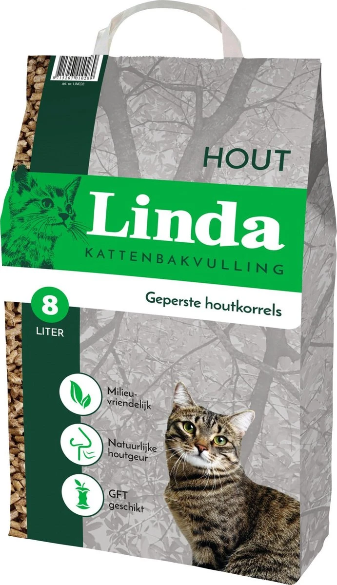Linda Hout Kattenbakkorrel 8ltr. 1 Linda Hout Kattenbakkorrel 8ltr.