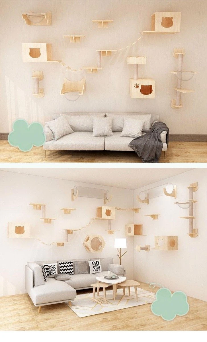 Katten Klimwand |2 Ladders Krabpaal En 2 Huisjes | Kat Klimmuur | Huisdieren | Vermaak Voor Katten 10 Katten Klimwand |2 Ladders Krabpaal En 2 Huisjes | Kat Klimmuur | Huisdieren | Vermaak Voor Katten - Afbeelding 10