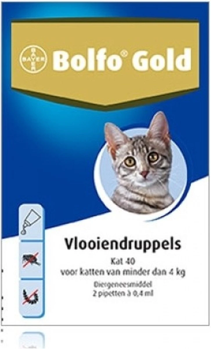 Bayer Bolfo Gold 40 Anti Vlooienmiddel - Kat - 0 Tot 4 Kg - 2 Pipetten 8 Bayer Bolfo Gold 40 Anti Vlooienmiddel - Kat - 0 Tot 4 Kg - 2 Pipetten - Afbeelding 8