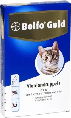 Bayer Bolfo Gold 40 Anti Vlooienmiddel - Kat - 0 Tot 4 Kg - 4 Pipetten -Merkloos Winkel 728x1200