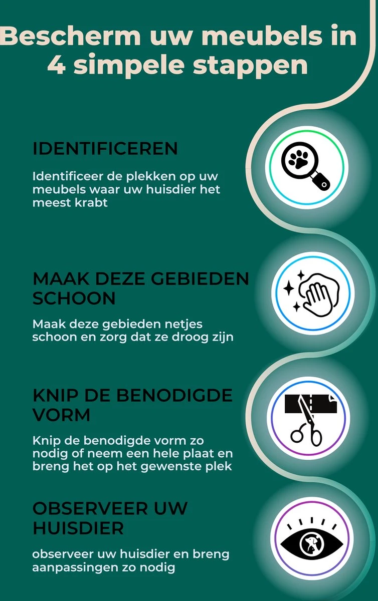 Anti Krab Katten - Anti Krab Vellen - Voor Katten En Honden - Dubbelzijdig - 8 Stuks - Duurzaam - Extra Groot 2 Anti Krab Katten - Anti Krab Vellen - Voor Katten En Honden - Dubbelzijdig - 8 Stuks - Duurzaam - Extra Groot - Afbeelding 2