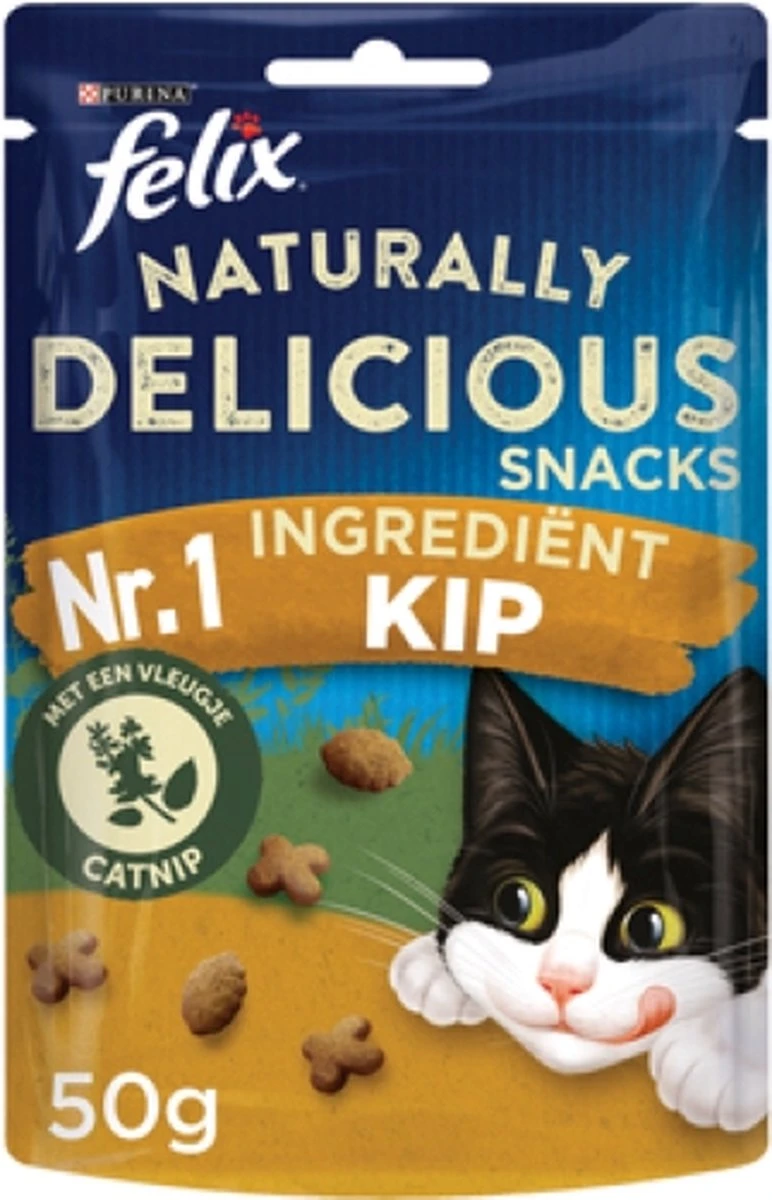 Felix Naturally Delicious Kip & Catnip - Kattensnacks - 8 X 50g 1 Felix Naturally Delicious Kip & Catnip - Kattensnacks - 8 X 50g
