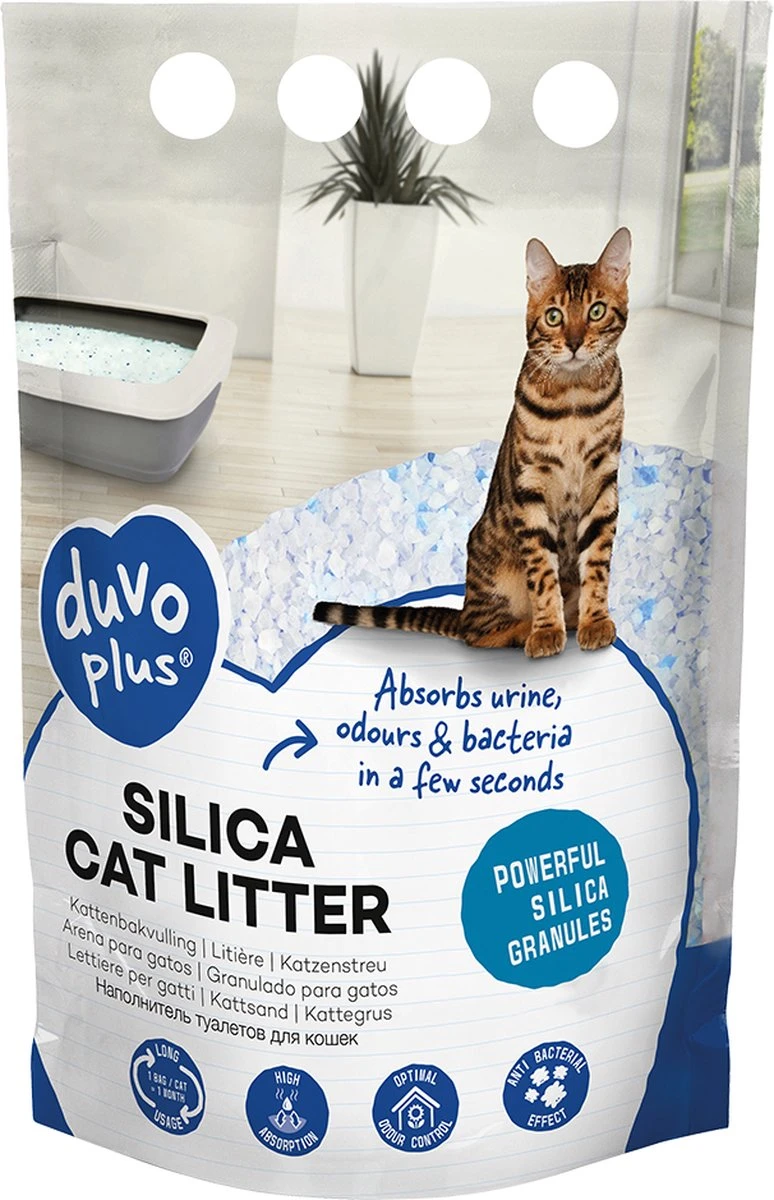 DUVO+ Silica Kattenvulling 6 X 5 Liter 1 DUVO+ Silica Kattenvulling 6 X 5 Liter