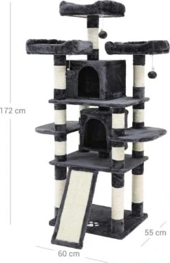 Grote Krabpaal, Krabpaal Met 3 Comfortabele Uitkijkplatforms, Kattenspeelgoed Met 2 Knuffelholen, Dikke Sisalpalen, Extra Krabplank, Stal, 172 Cm, Rookgrijs PCT18GYZ 10 Grote Krabpaal, Krabpaal Met 3 Comfortabele Uitkijkplatforms, Kattenspeelgoed Met 2 Knuffelholen, Dikke Sisalpalen, Extra Krabplank, Stal, 172 Cm, Rookgrijs PCT18GYZ -Merkloos Winkel 774x1200 3