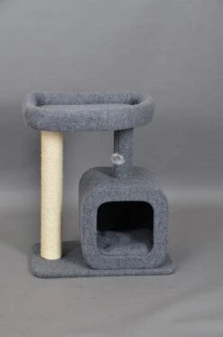 Katten Krabpaal Met Huisje | Grijs | 60 X 40 X 70 Cm Kattenboom Met Ligbed -Merkloos Winkel 794x1200 2