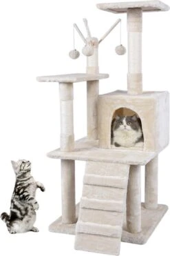 Merkloos MC Star Krabpaal Voor Grote Katten Cat Tree - 55 X 50 X 121 Cm - Beige