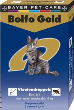 Bayer Bolfo Gold 40 Anti Vlooienmiddel - Kat - 0 Tot 4 Kg - 4 Pipetten -Merkloos Winkel 811x1200