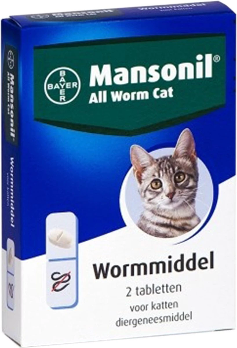 Mansonil All Worm Cat Ontworming - Kat - 2 Tabletten 7 Mansonil All Worm Cat Ontworming - Kat - 2 Tabletten - Afbeelding 7