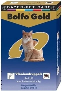 Bayer Bolfo Gold 80 Anti Vlooienmiddel - Kat - >4 Kg - 2 Pipetten 8 Bayer Bolfo Gold 80 Anti Vlooienmiddel - Kat - >4 Kg - 2 Pipetten -Merkloos Winkel 818x1200