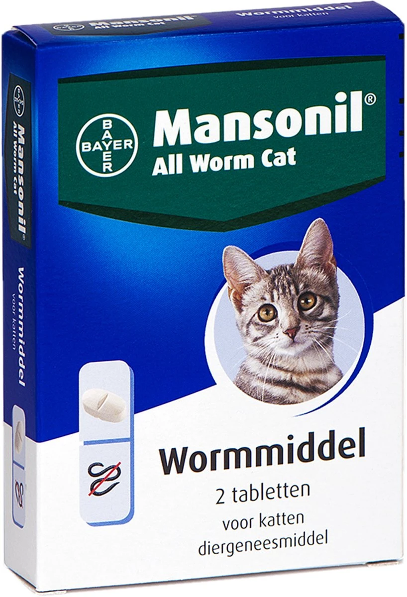 Mansonil All Worm Cat Ontworming - Kat - 2 Tabletten 9 Mansonil All Worm Cat Ontworming - Kat - 2 Tabletten - Afbeelding 9