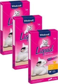 Vitakraft Cat Liquid Snack 6 Stuks - Kattensnack - 3 X Kip