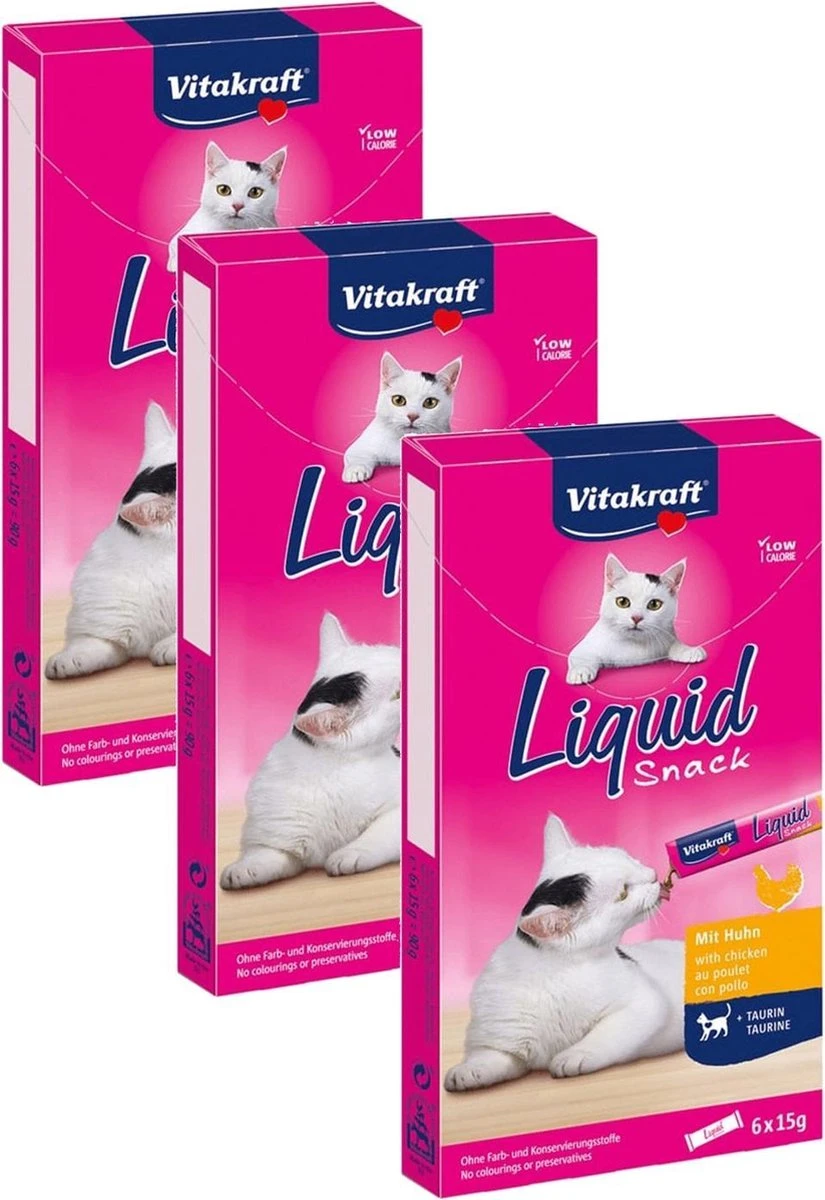 Vitakraft Cat Liquid Snack 6 Stuks - Kattensnack - 3 X Kip 1 Vitakraft Cat Liquid Snack 6 Stuks - Kattensnack - 3 X Kip