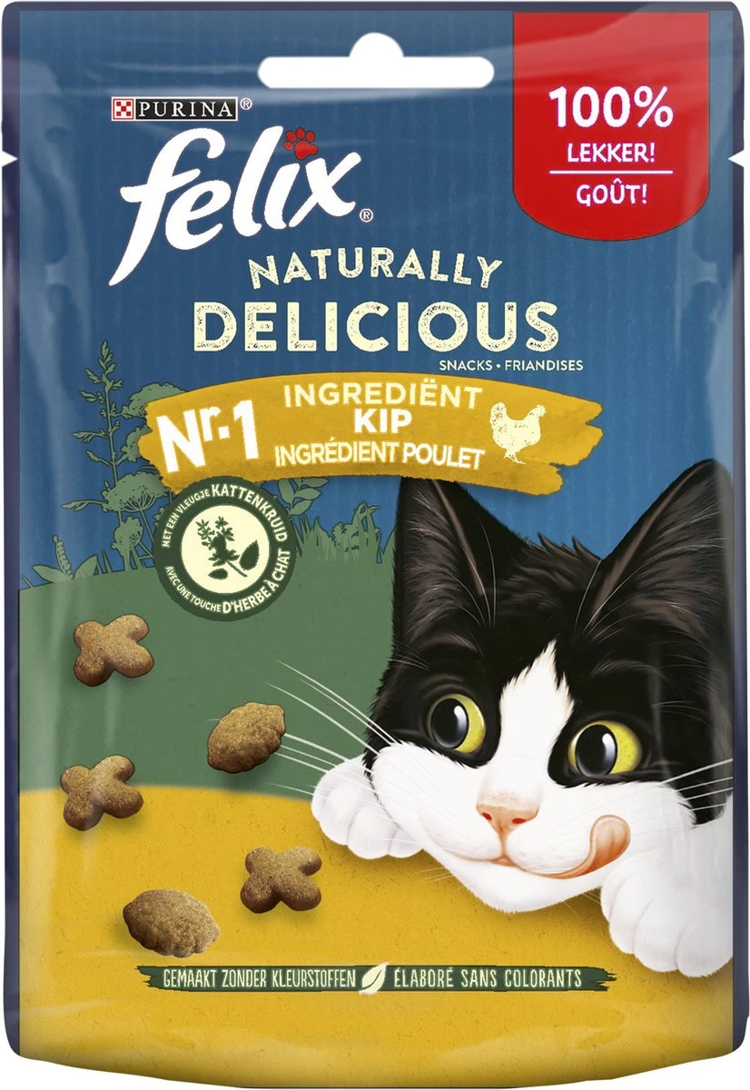 Felix Naturally Delicious Kip & Catnip - Kattensnacks - 8 X 50g 3 Felix Naturally Delicious Kip & Catnip - Kattensnacks - 8 X 50g - Afbeelding 3