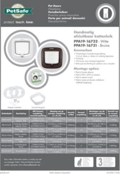 PetSafe 300 Deluxe Kattenluik - M - Ø 25.2 Cm - Wit -Merkloos Winkel 831x1200 3