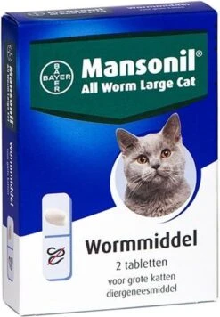 Mansonil All Worm Large Cat Ontworming - Grote Kat - 2 Tabletten -Merkloos Winkel 832x1200 1
