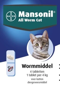 Mansonil All Worm Cat Ontworming - Kat - 4 Tabletten -Merkloos Winkel 836x1200 3