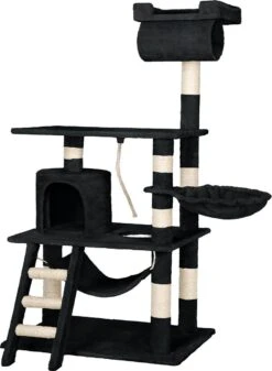 TecTake Stokely - Zwart - Krabpaal - 141 Cm