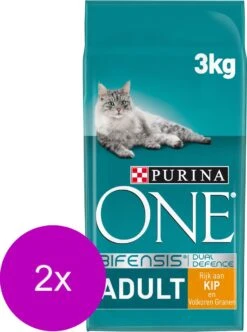 Purina One Adult Kip&Granen - Kattenvoer - 2 X 3 Kg -Merkloos Winkel 893x1200 2