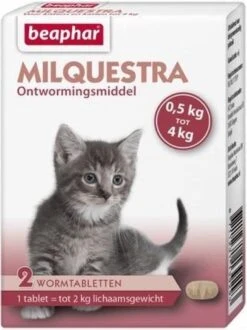 Beaphar Milquestra Ontworming Tabletten Kat 2 - 12 Kg 4 Tabletten -Merkloos Winkel 898x1200 1