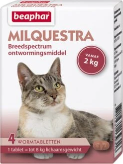 Beaphar Milquestra Ontworming Tabletten Kat 2 - 12 Kg 4 Tabletten -Merkloos Winkel 898x1200 2