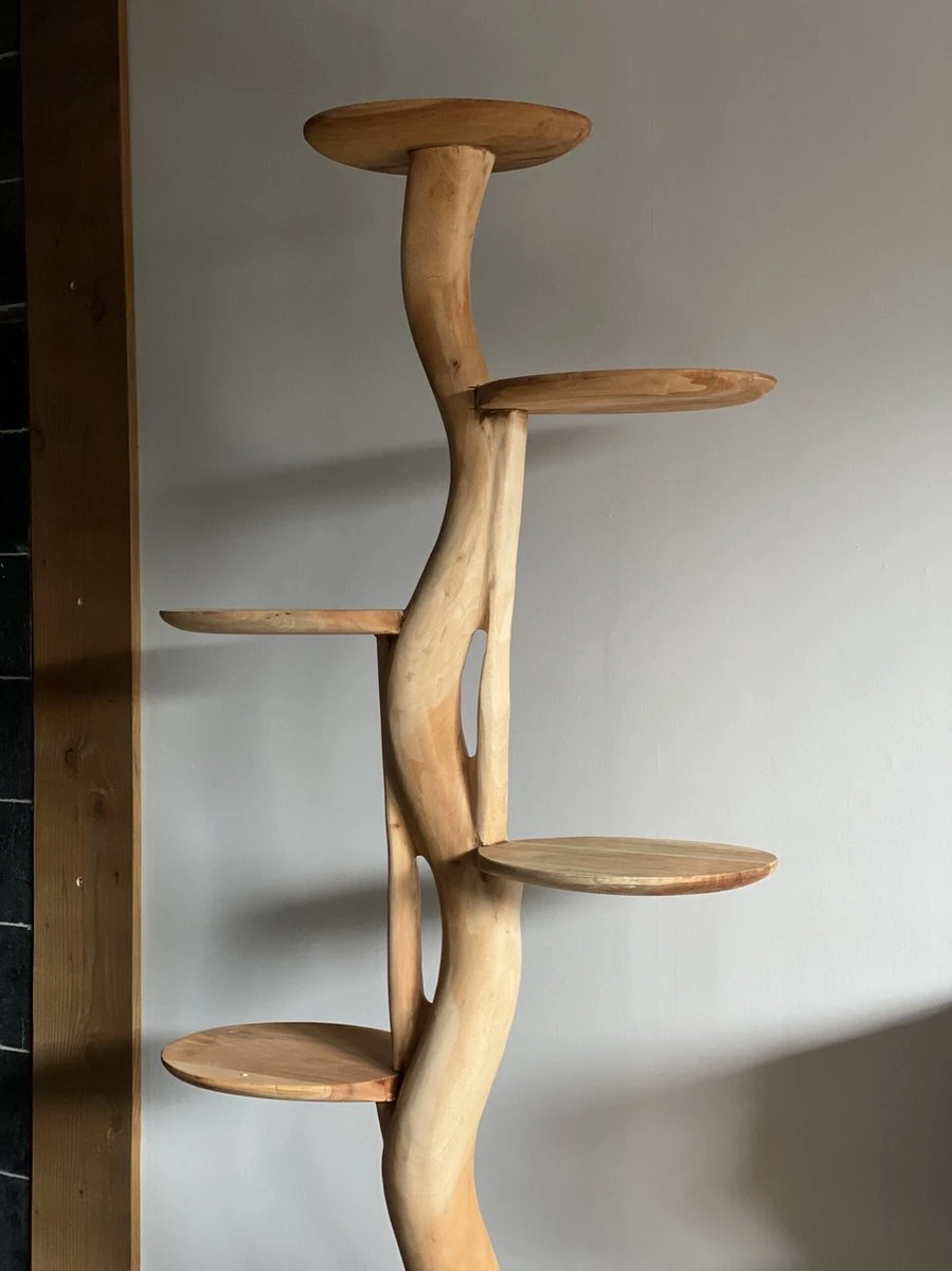 Boomsculptuur Met Ronde Plateaus Voor Planten Of Katten 200cm Hoog 1 Boomsculptuur Met Ronde Plateaus Voor Planten Of Katten 200cm Hoog