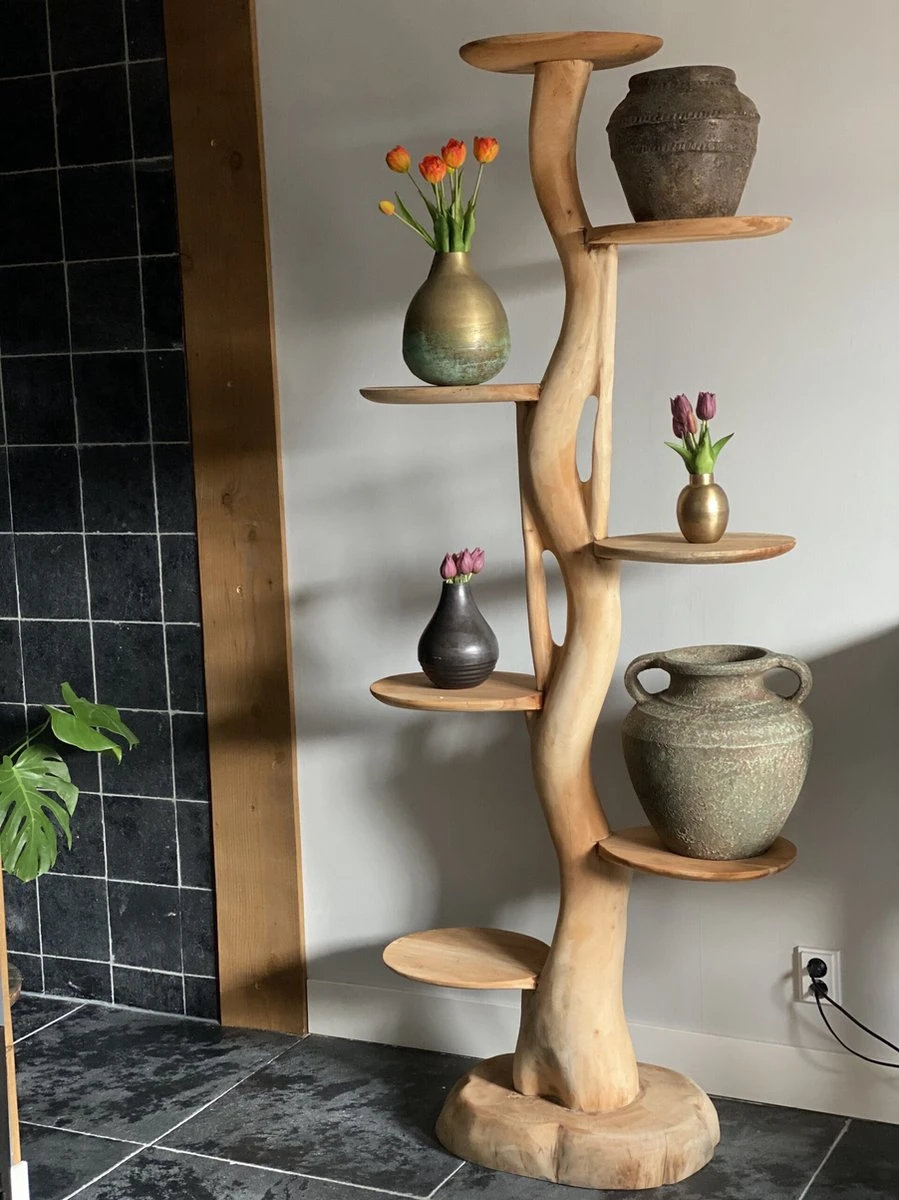 Boomsculptuur Met Ronde Plateaus Voor Planten Of Katten 200cm Hoog 2 Boomsculptuur Met Ronde Plateaus Voor Planten Of Katten 200cm Hoog - Afbeelding 2