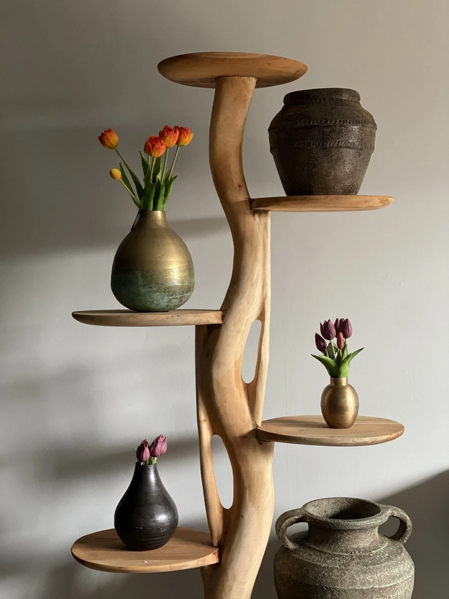 Boomsculptuur Met Ronde Plateaus Voor Planten Of Katten 200cm Hoog 3 Boomsculptuur Met Ronde Plateaus Voor Planten Of Katten 200cm Hoog - Afbeelding 3