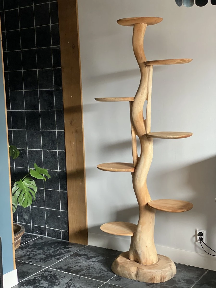 Boomsculptuur Met Ronde Plateaus Voor Planten Of Katten 200cm Hoog 4 Boomsculptuur Met Ronde Plateaus Voor Planten Of Katten 200cm Hoog - Afbeelding 4
