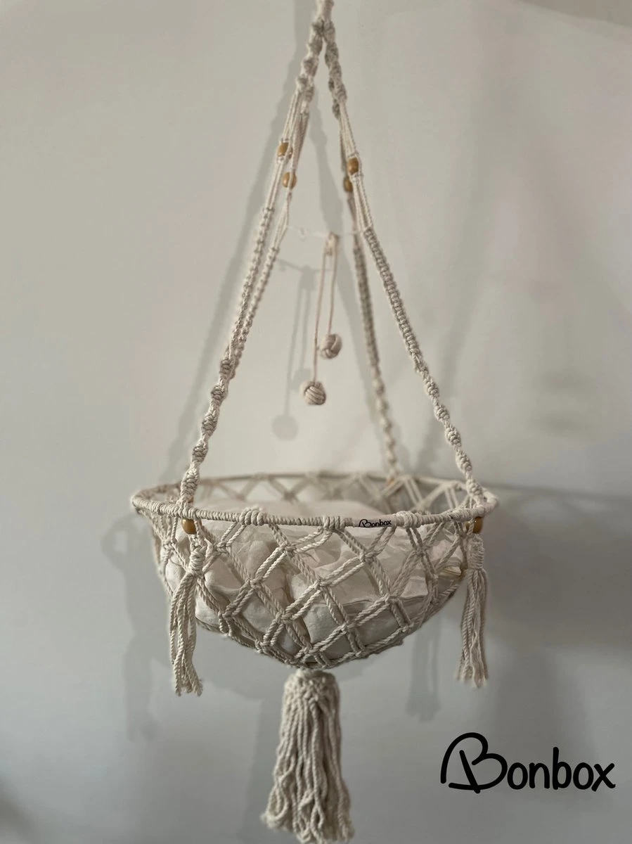 Bonbox Shop - Macrame Hangmat Voor Katten En Kittens - Kattenhammock - Hangmand 4 Bonbox Shop - Macrame Hangmat Voor Katten En Kittens - Kattenhammock - Hangmand - Afbeelding 4