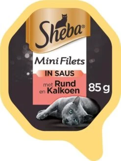 Sheba Mini Filets In Saus Katten Natvoer - Rund & Kalkoen - 22 X 85 Gr -Merkloos Winkel 900x1200 1