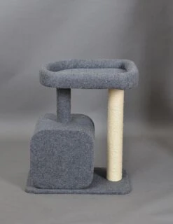 Katten Krabpaal Met Huisje | Grijs | 60 X 40 X 70 Cm Kattenboom Met Ligbed -Merkloos Winkel 925x1200 5