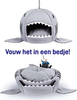 MikaMax Haai Hondenmand - Kattenmand - Dierenmand - Huisdierkussen - Mand Of Bed - Origineel - Extra Zacht Materiaal - 42 X 42 X 36 Cm -Merkloos Winkel 926x1200 2