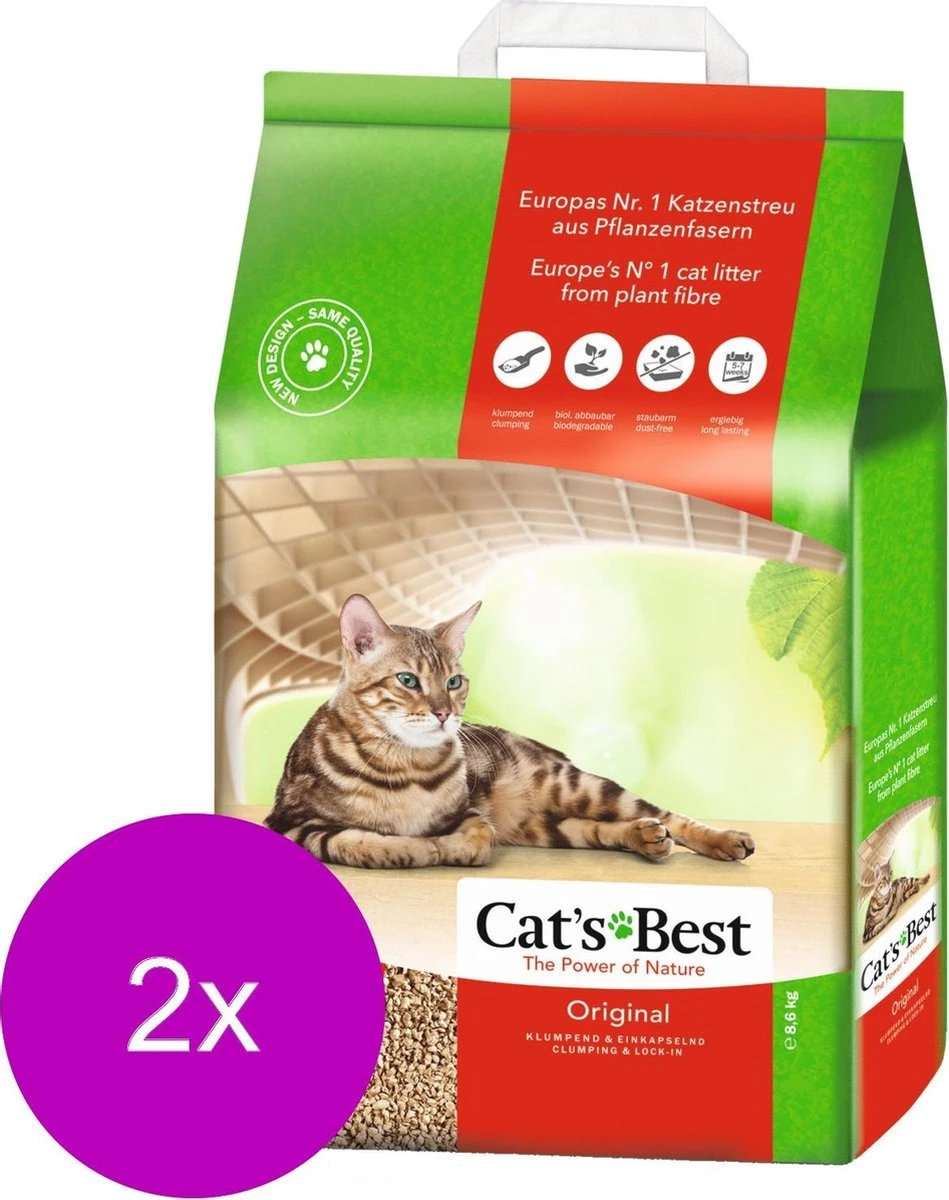 Cat's Best Original - Kattenbakvulling - 2 X 20 L 2 Cat's Best Original - Kattenbakvulling - 2 X 20 L - Afbeelding 2