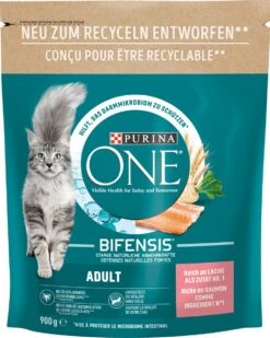 PURINA ONE Katten Droogvoer Met Zalm En Volle Granen, Adult, 900 G