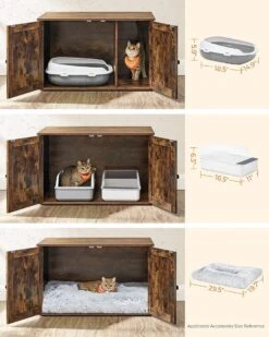 Songmics Kattenbak, Kattenhuis, Met Deuren, Vintage Bruin-zwart -Merkloos Winkel 960x1200 7