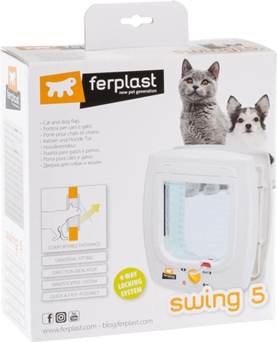 Ferplast Swing Poezendeur 5T - Wit - 22,5 X 9,6 X 25,2 Cm 14 Ferplast Swing Poezendeur 5T - Wit - 22,5 X 9,6 X 25,2 Cm - Afbeelding 14