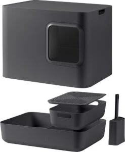 Hoopo® Dome Kattenbak Grijs - Kattenbak - Kattenbakschep - Kattenbakmat -Merkloos Winkel 986x1200 3